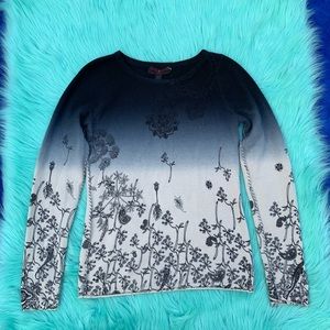 Raw 7 USA 100% cashmere ombré paisley sweater